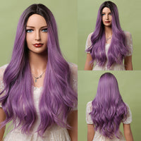 Thumbnail for 26 inch Long curly wigs purple wigs for women for daily life LC5120-1