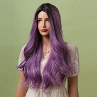 Thumbnail for 26 inch Long curly wigs purple wigs for women for daily life LC5120-1