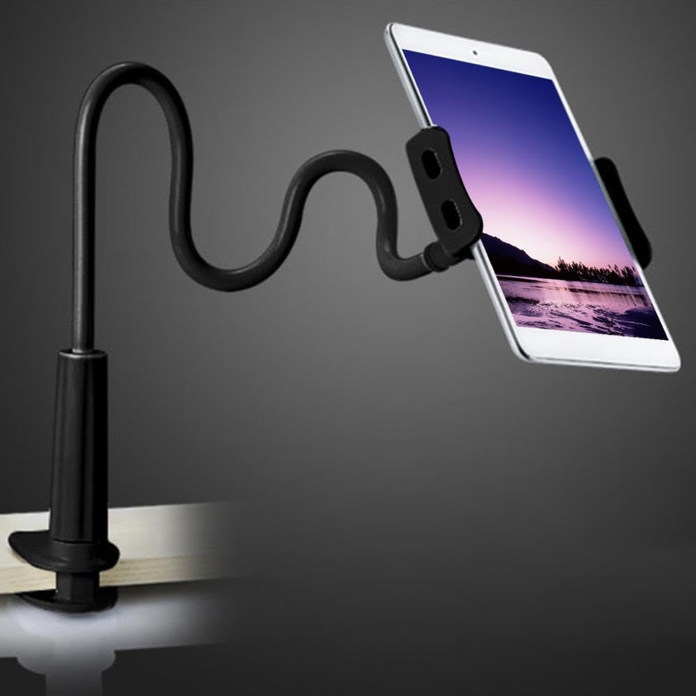 Tablet Holder for Bed, Gooseneck Tablet Mount with Adjustable Flexible Arm, Compatible with All 4.7" - 11" Devices