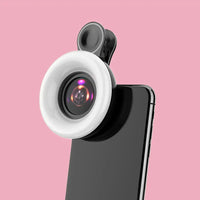 Thumbnail for Mobile Phone Clip-on Fill Light 15X Macro Lens Portable Selfie LED Ring Lamp