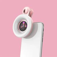 Thumbnail for Mobile Phone Clip-on Fill Light 15X Macro Lens Portable Selfie LED Ring Lamp