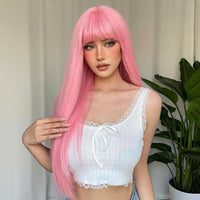 Thumbnail for 28 Inch pink Long Wavy Wigs for Women WL1092-2