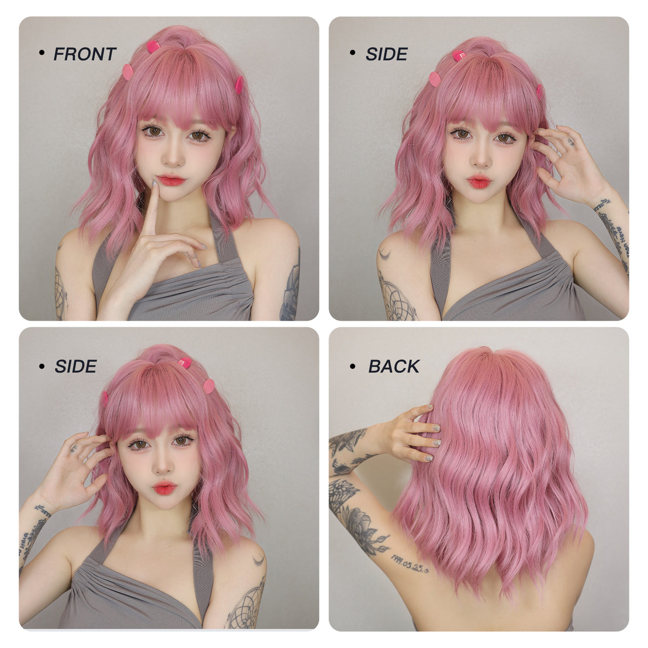 14 inch Pink Curly Short wig Women's wig LC8058-1