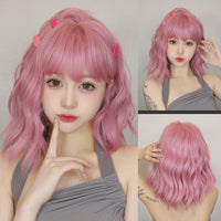 Thumbnail for 14 inch Pink Curly Short wig Women's wig LC8058-1