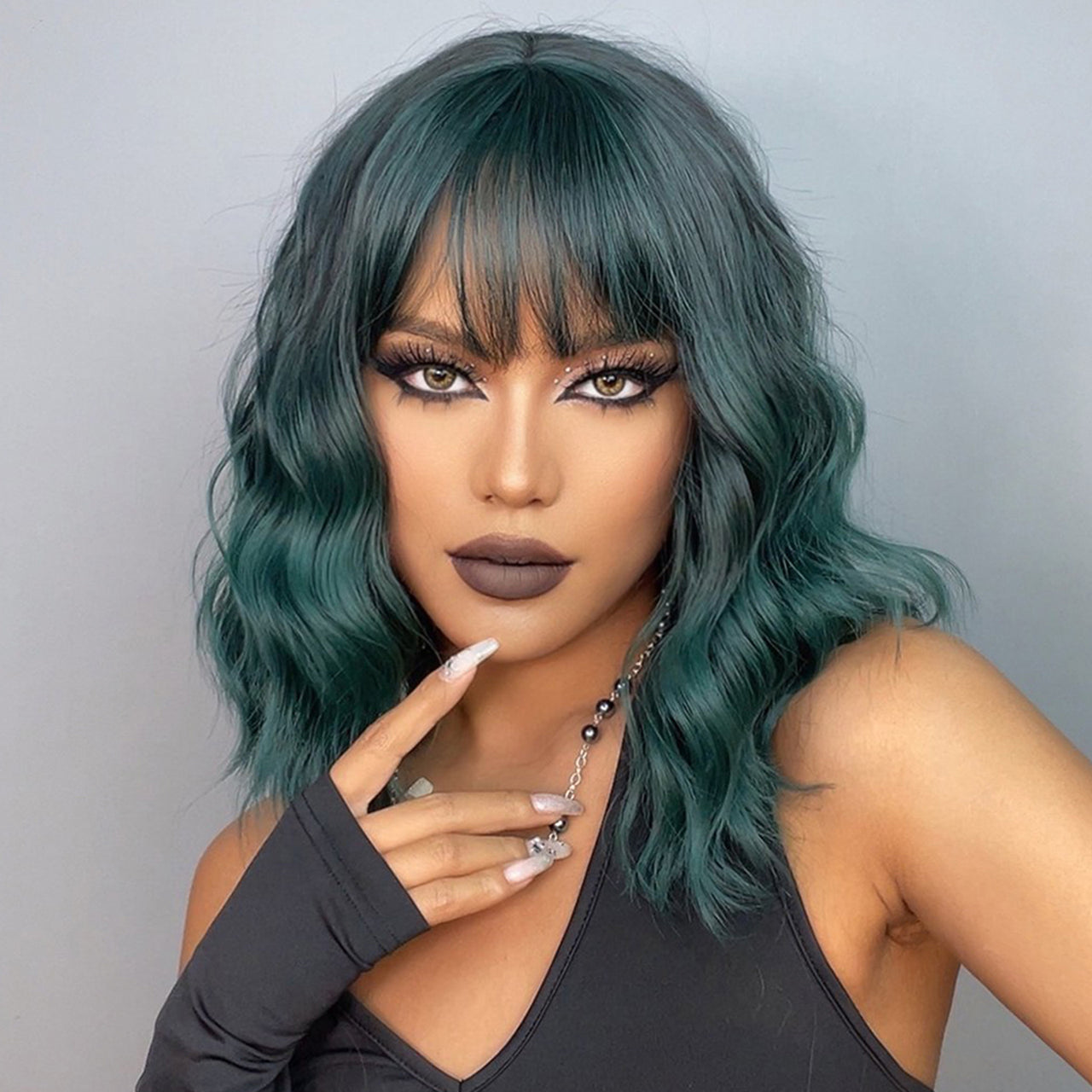 16 Inch Green Ombre Wavy BOB wigs for Women SS170-1