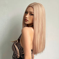 Thumbnail for 24 inches Long straight blonde hair with inner button fashion wig wl1001-1