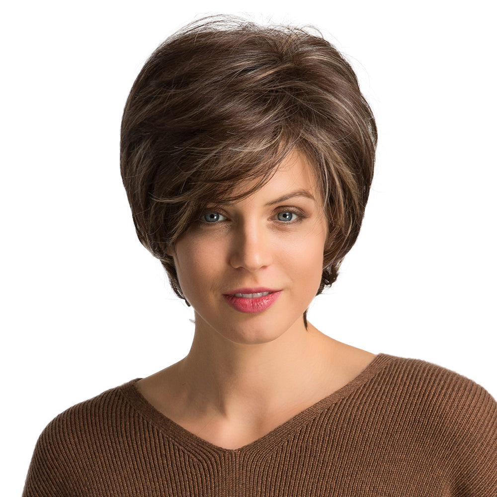 Short Blonde and Brown Pixie Cut Wigs With Blonde Highlight Pixie Cut Wigs for Women Daily Use SS109-1