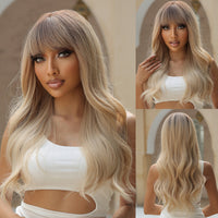 Thumbnail for 26 Inch Gray Long Straight Hair With Bangs for Women WL1021-1