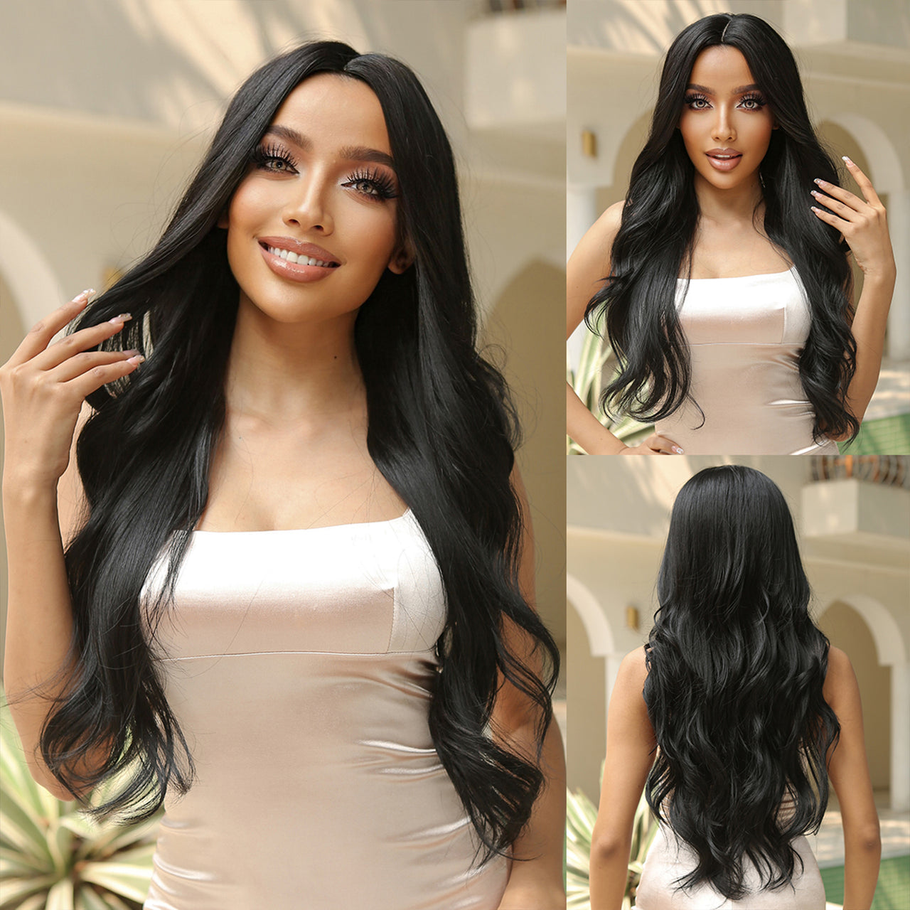 28 inch Long Black Wavy Wigs for Women LC2019-1