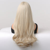 Thumbnail for 24 Inch Long Platinum Wavy Wig With Bangs Synthetic Heat Resistant Wig LC5038-1