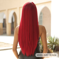 Thumbnail for 26Inch Red Long Straight Wigs for Women WL1085-1