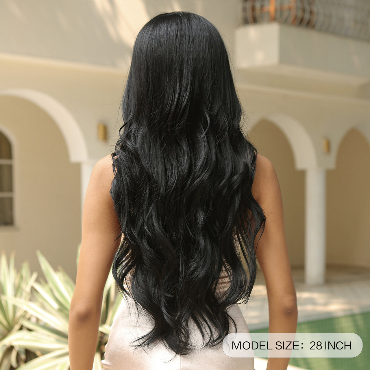 28 inch Long Black Wavy Wigs for Women LC2019-1