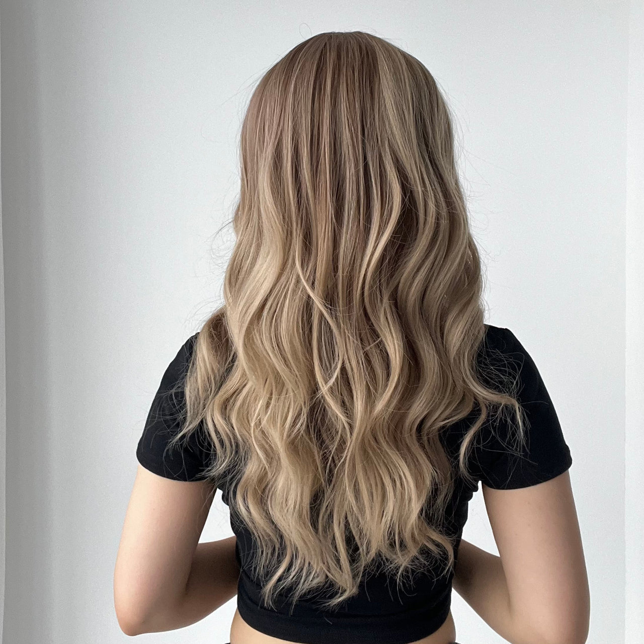 22 Inches Long Curly Brown Ombre Blonde Wigs Synthetic Wigs Women's Wigs for Daily Use,Cosplay or Party Taking Photos LC279-3