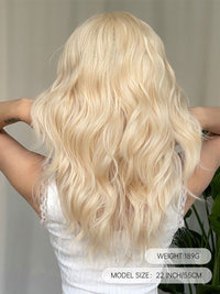 Thumbnail for 20 Inches Long Curly Blonde Wigs with Bangs Synthetic Wigs Women's Wigs for Daily or Cosplay Use WL1089-1