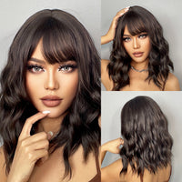 Thumbnail for 12 inches wave short bob hair black women wig LC210-4