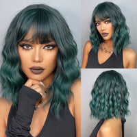 Thumbnail for 16 Inch Green Ombre Wavy BOB wigs for Women SS170-1