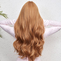 Thumbnail for 26 Inches Long Curly Brown Blonde Wigs with Bangs Synthetic Wigs Women's Wigs for Daily Use,Cosplay or Party Taking Photos  LC9056-1