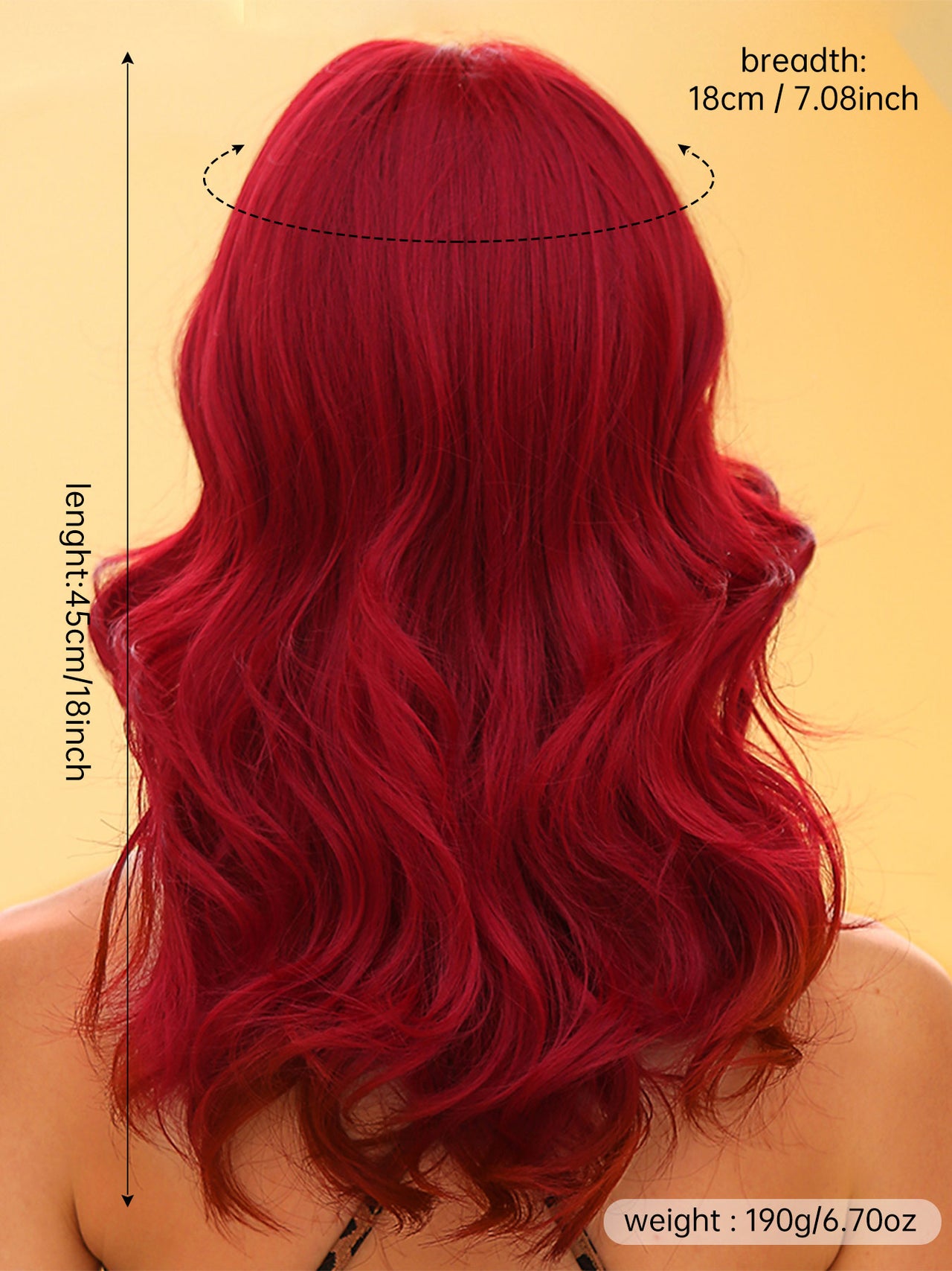 18 Inch Red Wavy Bob With Bangs for Women WL1048-1