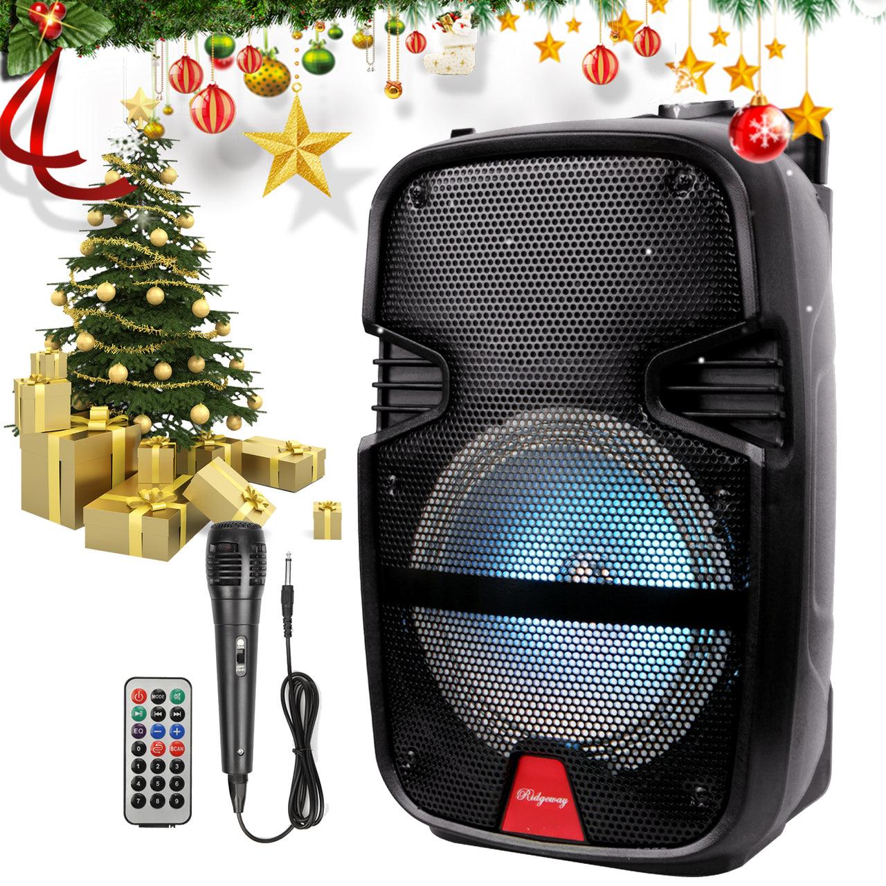 8" 4,400 Watts Wireless Portable Party Bluetooth Speaker With Microphone &Remote