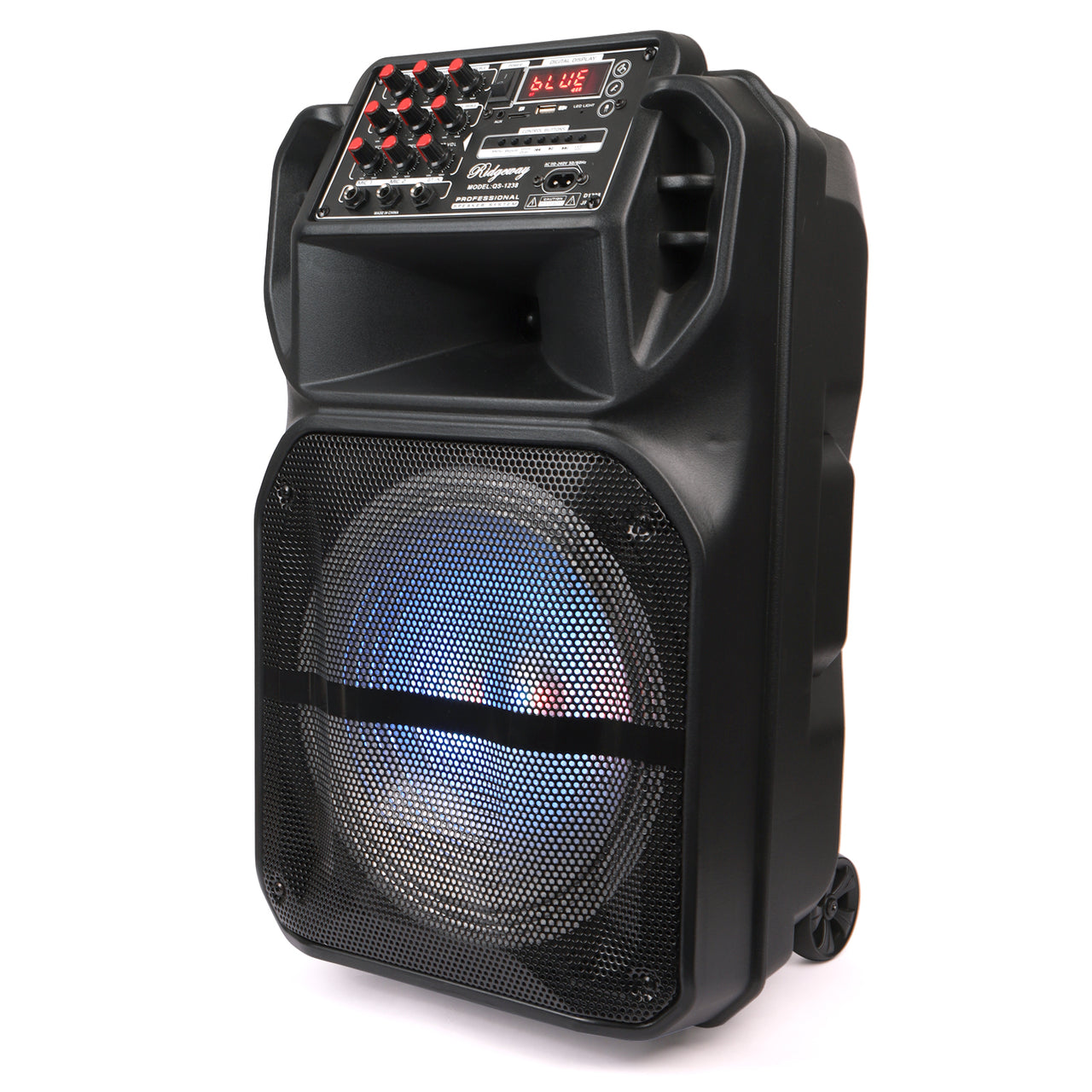 Portable Bluetooth PA Speaker System with 12" / 15'' Subwoofers Mic Party DJ Light