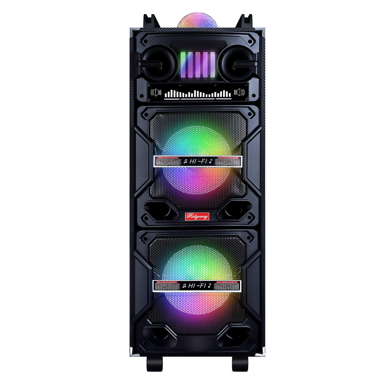 4,500W Bluetooth Speaker Rechargable Dual 10" Woofer Party FM Karaok DJ LED AUX