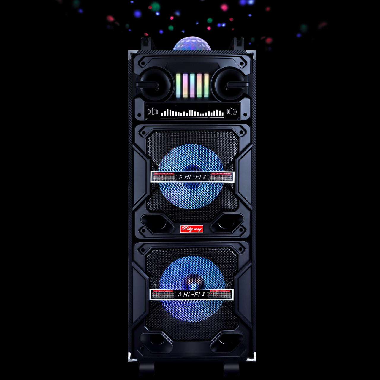 4,500W Bluetooth Speaker Rechargable Dual 10" Woofer Party FM Karaok DJ LED AUX