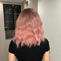 Thumbnail for 14 Inches natural Wavy Bob Short Hair ombre pink Fashion Wig LC032