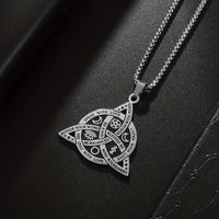 Thumbnail for 1pc New Viking Witch Celtic Knot Pendant Necklace, Stainless Steel Gothic Necklace, Protection Amulet Jewelry For Women Men