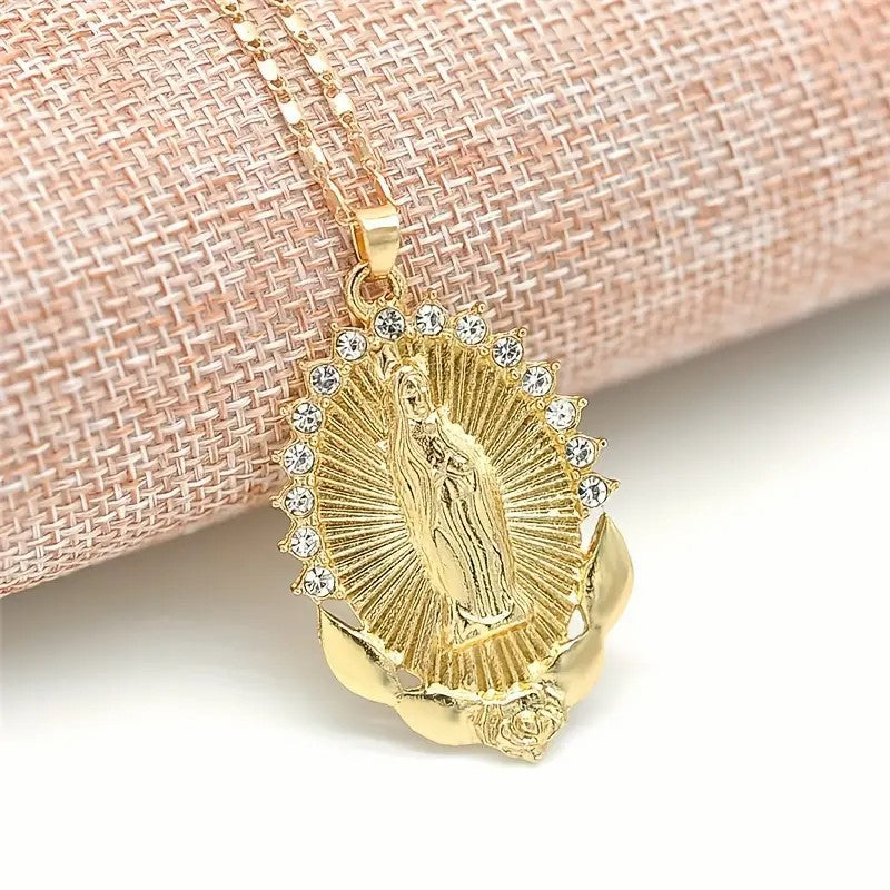 1pc Men's Virgin Mary Pendant Necklace Three Colors Available