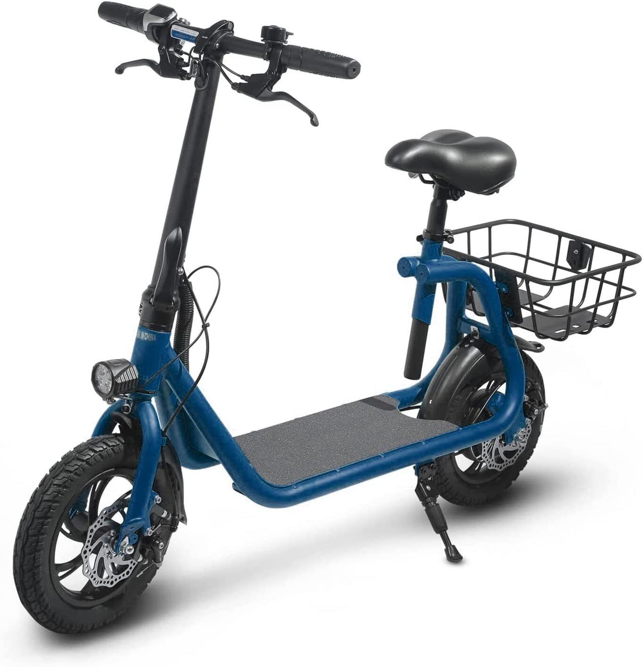 SEHOMY Electric Scooter Adults with Seat , Portable Scooters for Adults 15.5MPH Lightweight, Foldable 450W Motor Battery E-Scooter Basket, 265lbs Max Load Electronic Scooter 2 Wheel