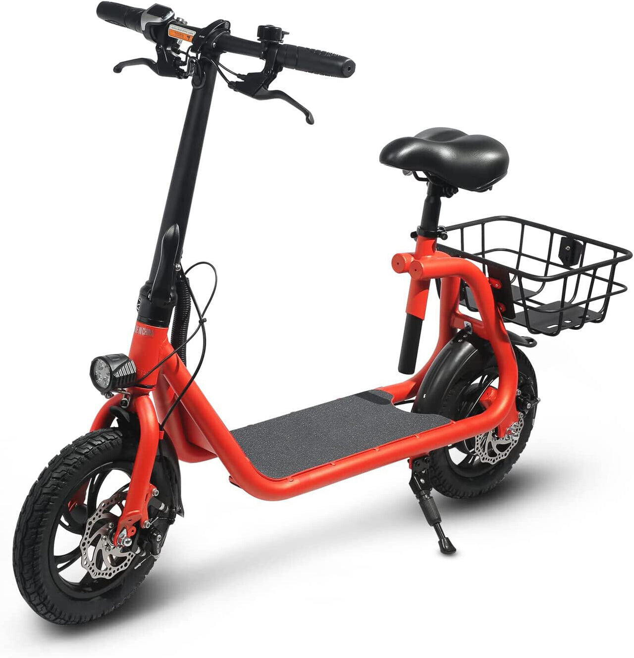 SEHOMY Electric Scooter Adults with Seat , Portable Scooters for Adults 15.5MPH Lightweight, Foldable 450W Motor Battery E-Scooter Basket, 265lbs Max Load Electronic Scooter 2 Wheel