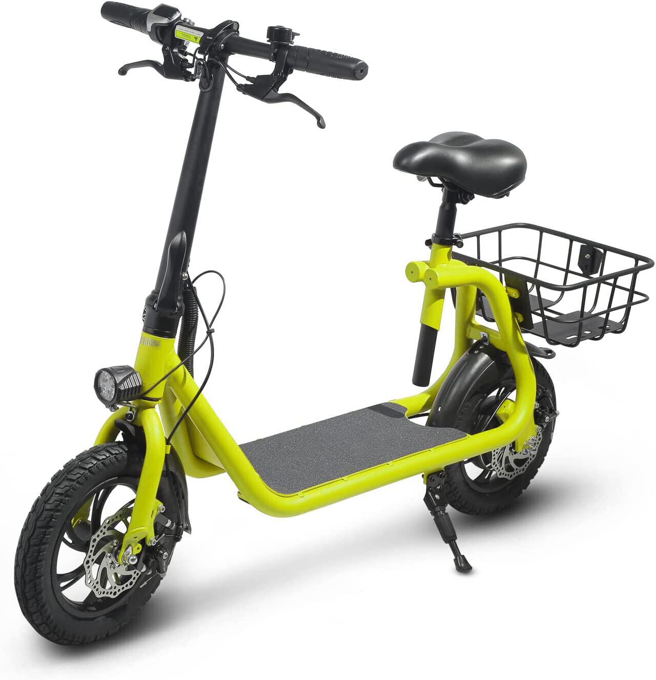 SEHOMY Electric Scooter Adults with Seat , Portable Scooters for Adults 15.5MPH Lightweight, Foldable 450W Motor Battery E-Scooter Basket, 265lbs Max Load Electronic Scooter 2 Wheel