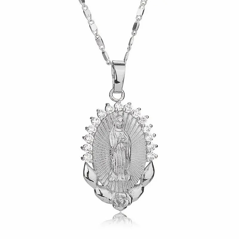 1pc Men's Virgin Mary Pendant Necklace Three Colors Available