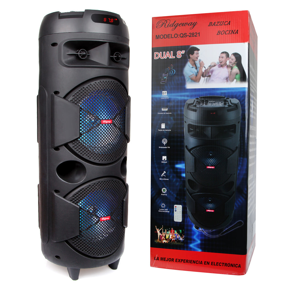 5,000W Portable Bluetooth Speaker Dual woofer Heavy Bass Party System Mic AUX FM